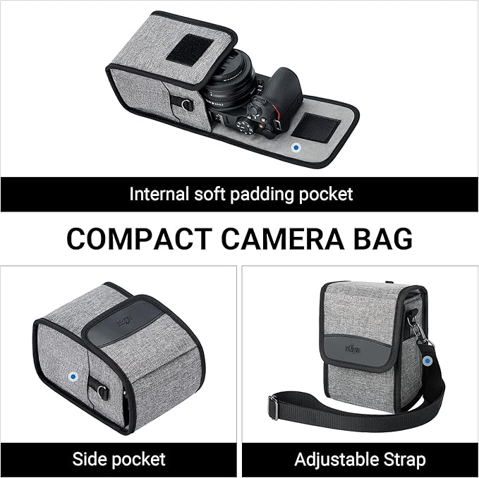 KIWIFOTOS Travel Camera Bag Camera Carrying Case for Fujifilm Fuji X-E5 X100VI X100V X100F GFX100RF Sony RX1R III A6700 A6600 A6000 A6100 CANON G1X Mark III Compact Camera