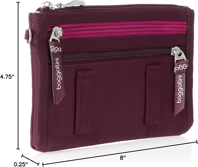 Baggallini Anti-theft RFID Currency Organizer 8"x4.25" Travel Accessory Passport Holder Money Belt Wallet w/Card Slots
