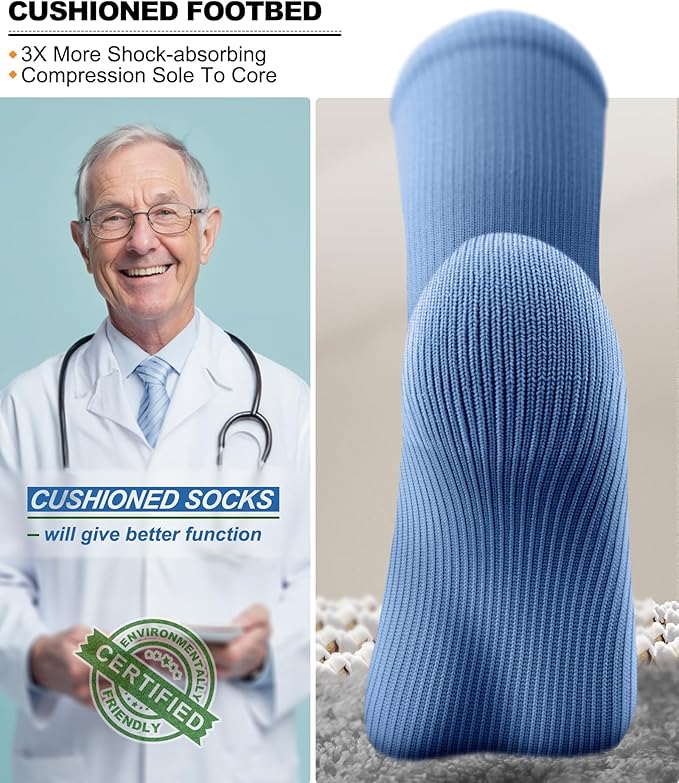 BULLIANT Compression Socks 3Pairs-15-20mmHg Circulation Support Men Women Hiking Sports Recovery-Upgraded Wicking Tech