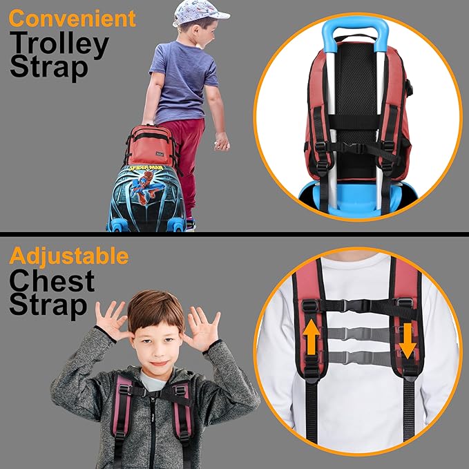 Child's Travel Backpack for Ages 3-6 | Lightweight Suitcase Style Carry-On | 10L Weekender with Tablet Sleeve & Chest Strap | Coral