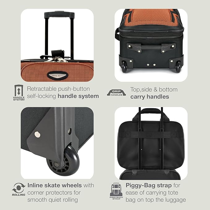 Travel Select Amsterdam Softside Expandable Luggage with Rolling Wheels, Gray, 21-Inch Carry-on