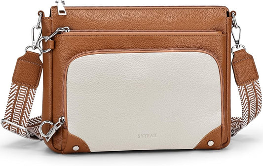 Anti-Theft Crossbody Purse for Women, Crossbody Shoulder Bag with Built-in Wallet & RFID Blocking for Travel Workout