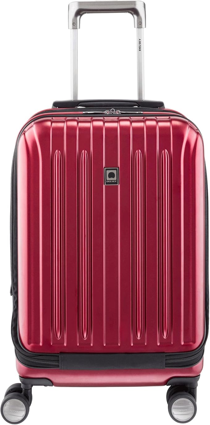 DELSEY PARIS Titanium Hardside Expandable Luggage with Spinner Wheels, Black Cherry Red, 2-Piece Set (21/29)