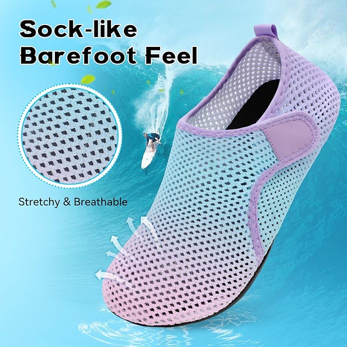 Scurtain Barefoot Water Shoes for Women Men Beach Swim Aqua Socks Summer Quick-Dry Sandals Slippers