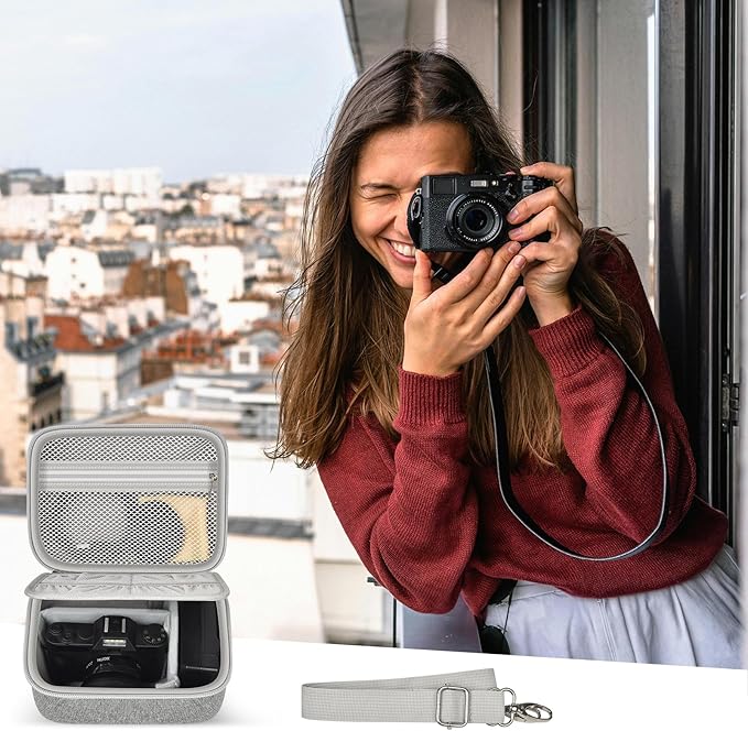 ANKHOH Vlogging Camera Case for Duluvulu/for Zostuic/for YIGLLO/for Gavonde/for Canon/for Kodak Pixpro Digital 4K 5K Camera Carrying Travel Bag for SD Cards, Accessories(Box Only)(Grey)