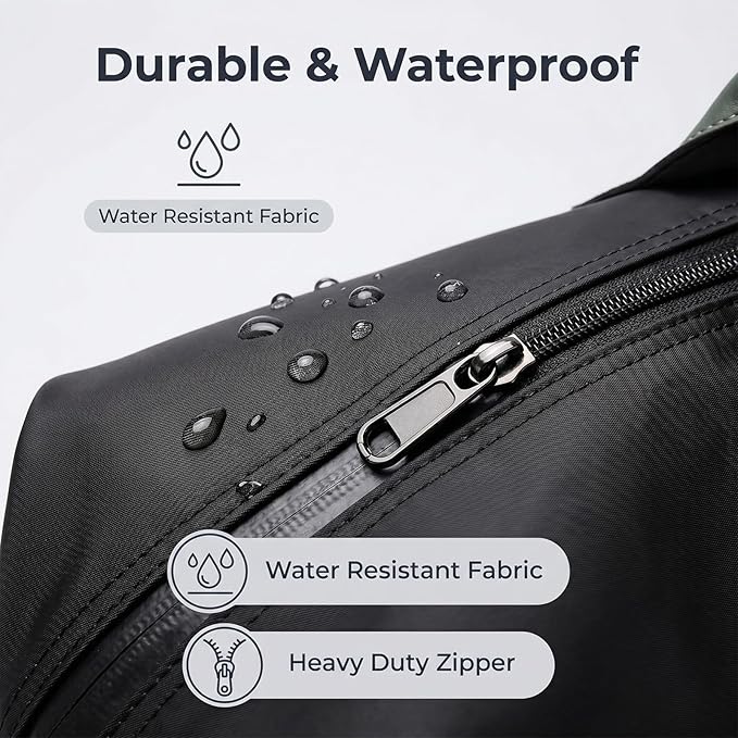 35L Gym & Travel Bag for Women, Waterproof Tote Backpack with Wet Pocket, Airline Carry-on Duffel, Multi-Purpose Workout Yoga Hospital Overnight Bag, Eucalyptus Green