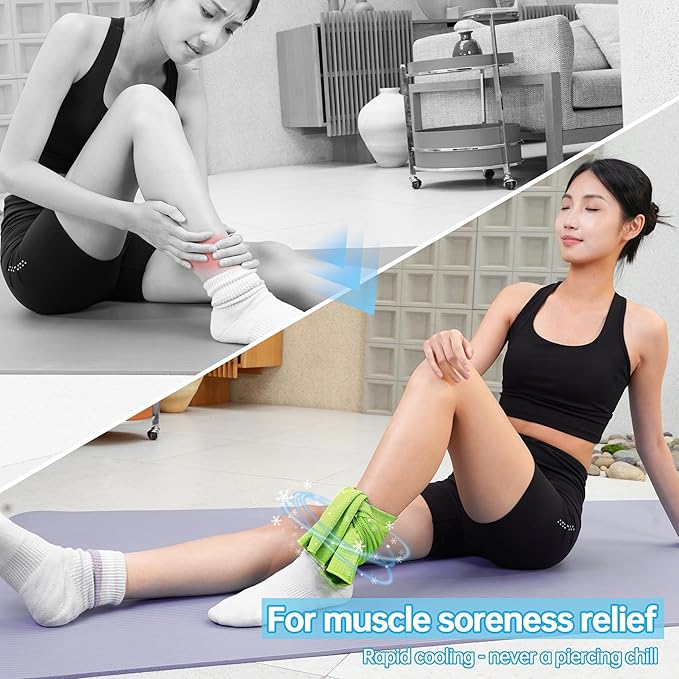 Dual-Action Cooling Neck Wraps, 37”x12” Cooling Towel + 220g Gel Sheet, Neck Coolers for Hot Weather, Ice Pack, Washable Gym Towel (2 Sets)