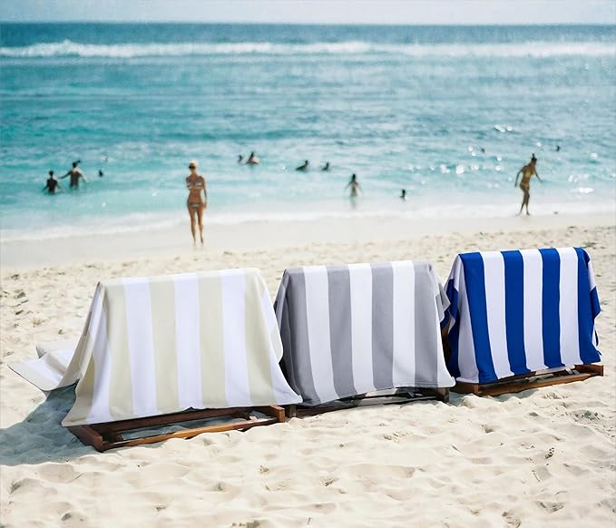 WILFA Extra Large Beach Towel - Oversized Mircofiber Beach Towel 40'' x 70'', XL Striped Lightweight Pool Towel, Big Cabana Swim Travel Towel for Adults Mens Women,Pink