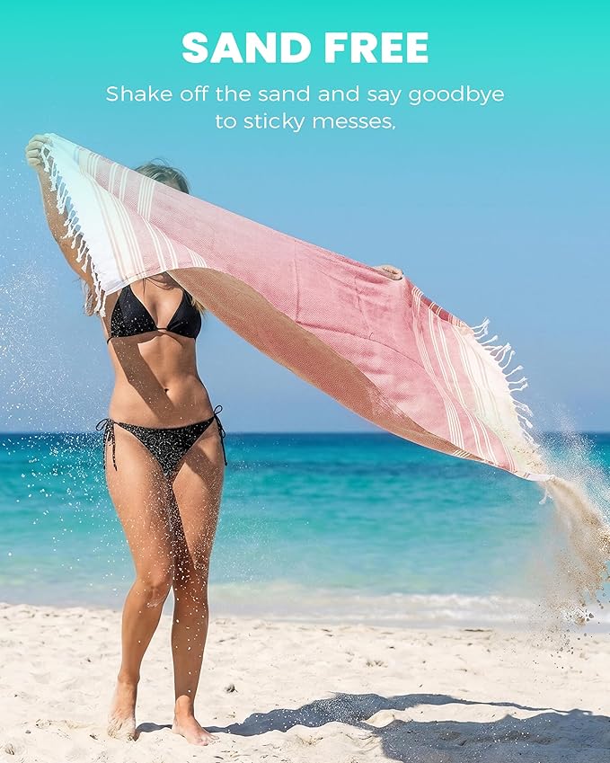 Turkish Beach Towels Vacation Essentials Quick Dry Sand Free Women Happy Birthday Gift Ideas Mom Mother Wife Sister Her Teacher Best Friend Retirement 50th 40th 30th Godmother Proposal