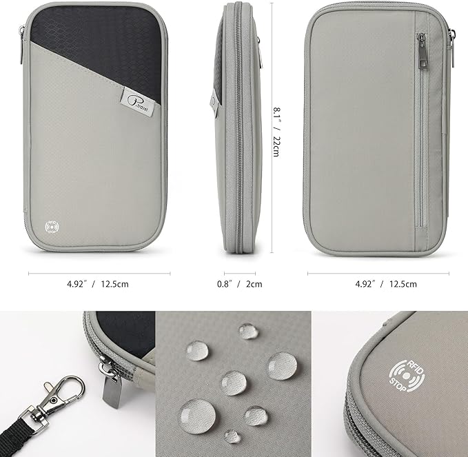 VanFn RFID Travel Passport Wallet, Family Passport Holder, Trip Document Organizer P.Travel Series