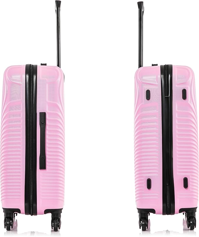 DUKAP INCEPTION Luggage with Spinner Wheels | Durable Lightweight Hardside Suitcase, Travel Bag with Handle and Trolley, 24-Inch Medium Checked Luggage | Pink