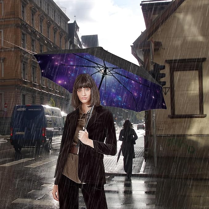 MRTLLOA 42/49 Inch Compact Travel Essentials Umbrella for Rain, Lightweight, Portable, Automatic, Strong, Waterproof Folding Umbrellas for Women, Men and Teenagers