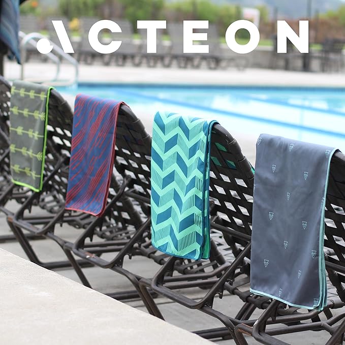 Acteon Large Microfiber Beach Towel, 64" x 30" Quick Dry Odor-Free Technology, Men & Women Fast Drying Absorbent Swim Towels for Swimmers, Sand, Pool, Travel, Hiking, Gym, Camping, Bath