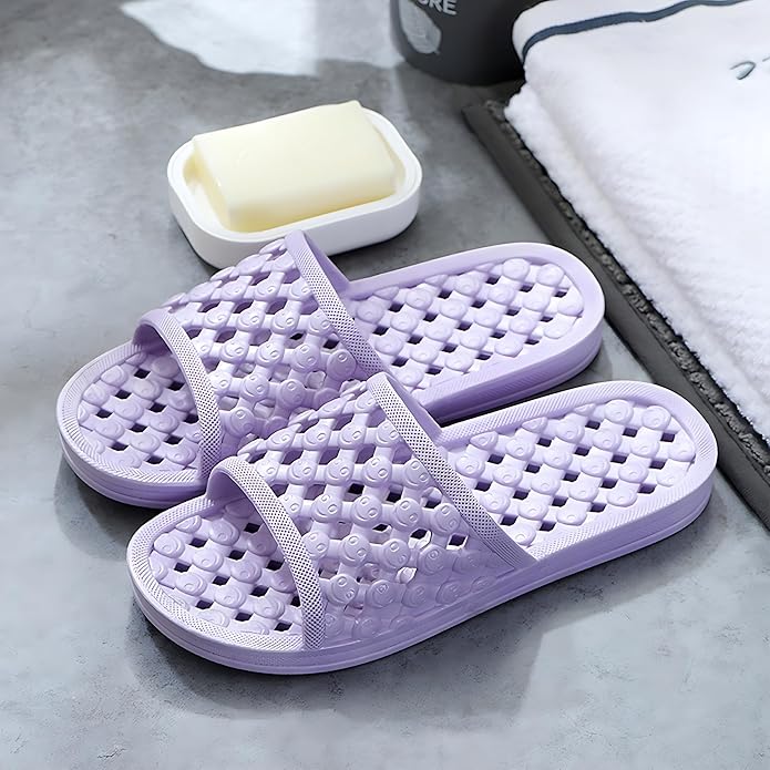 AYYDMY Shower Shoes Quick Drying Slippers for Women Men, Non Slip House Shoes Cushioned Thick Sole Bathroom Slippers Indoor Outdoor Soft Platform Sandals for Living Room College Dorm Beach SPA Gym Pool