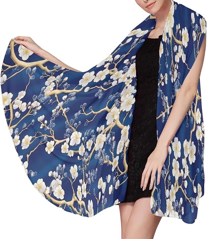 White Cherry Blossom Print Beach Towel for Women Wen, Absorbent Compact - Quick Dry Sand Free, Lightweight Beach Bathing Towels for Swimming Pool Camping (280x200cm, 110x78IN) Large