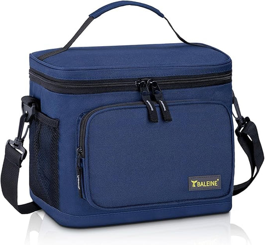 BALEINE Insulated Lunch Bag for Men Women, 22 Can Leakproof Cooler Bag with Adjustable Shoulder Strap for Work Picnic, Lunch Box for Women Men (Large, Blue)