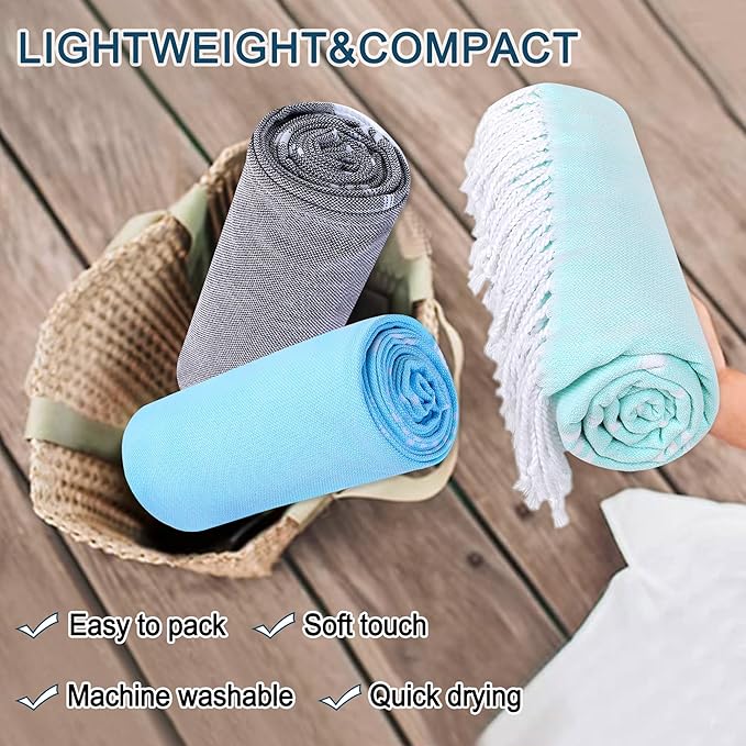 Beach Towel 2 Pack,Sand Free Beach Towels Oversized 39 x 72,Turkish Beach Towel Quick Dry Towel,Lightweight Pool Towels for Adults Travel Towel,Cool Beach Accessories Super Absorbent Towels
