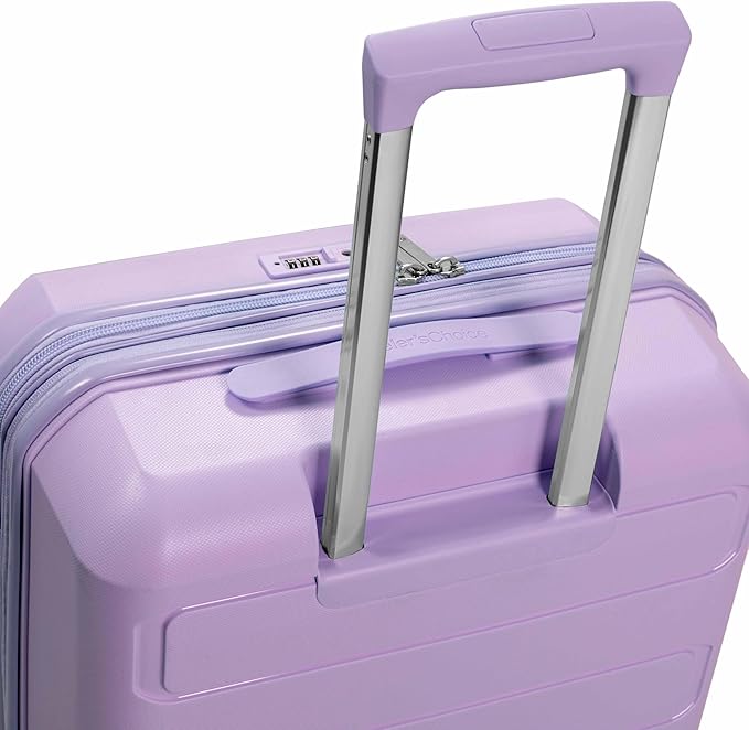 Traveler's Choice Pagosa Hardshell Expandable Luggage with Spinner Wheels, Lavender, 2-Piece Set (22/26)