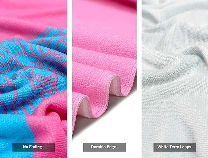cabanana Microfiber Beach Towels Oversized - Quick Dry Beach Towels, Lightweight Soft for Travel, Large Size 70x35 Pool Towel Beach Essentials (Flamingo Pink)