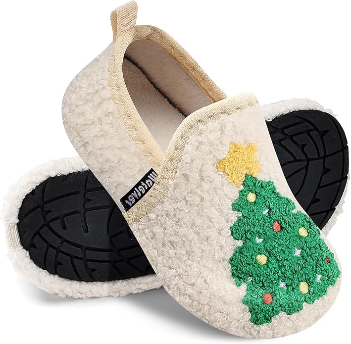 WateLves Kids Toddler Slippers Boys Girls House Shoes Slip on Sock Slippers Lightweight Winter Indoor Outdoor Walking Shoes
