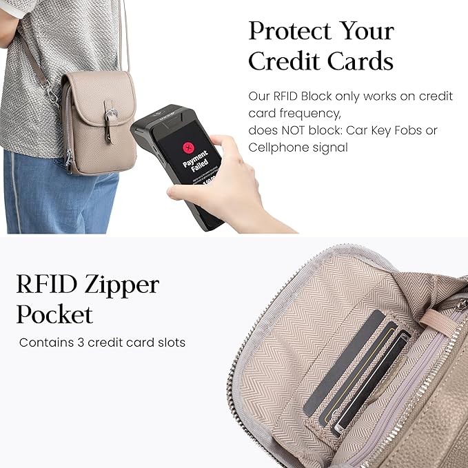 befen Genuine Leather Small Crossbody Bags for Women Cross Body Bag Purses Cell Phone Purse for Travel with RFID Card Slots