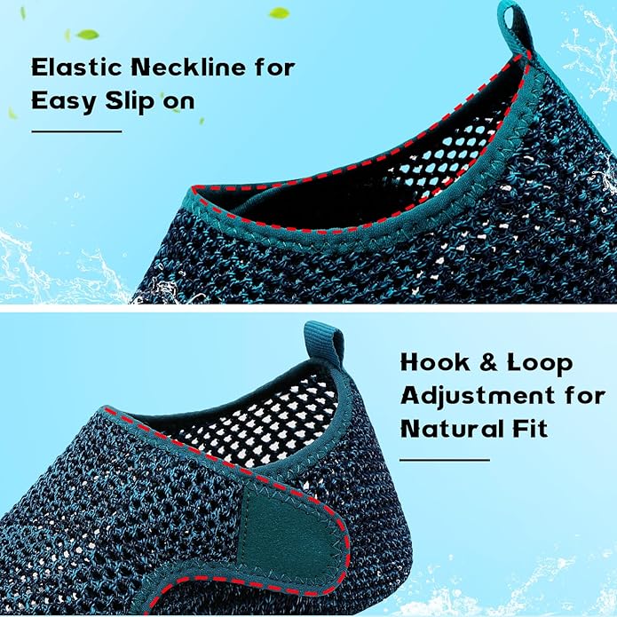 Scurtain Barefoot Water Shoes for Women Men Beach Swim Aqua Socks Summer Quick-Dry Sandals Slippers