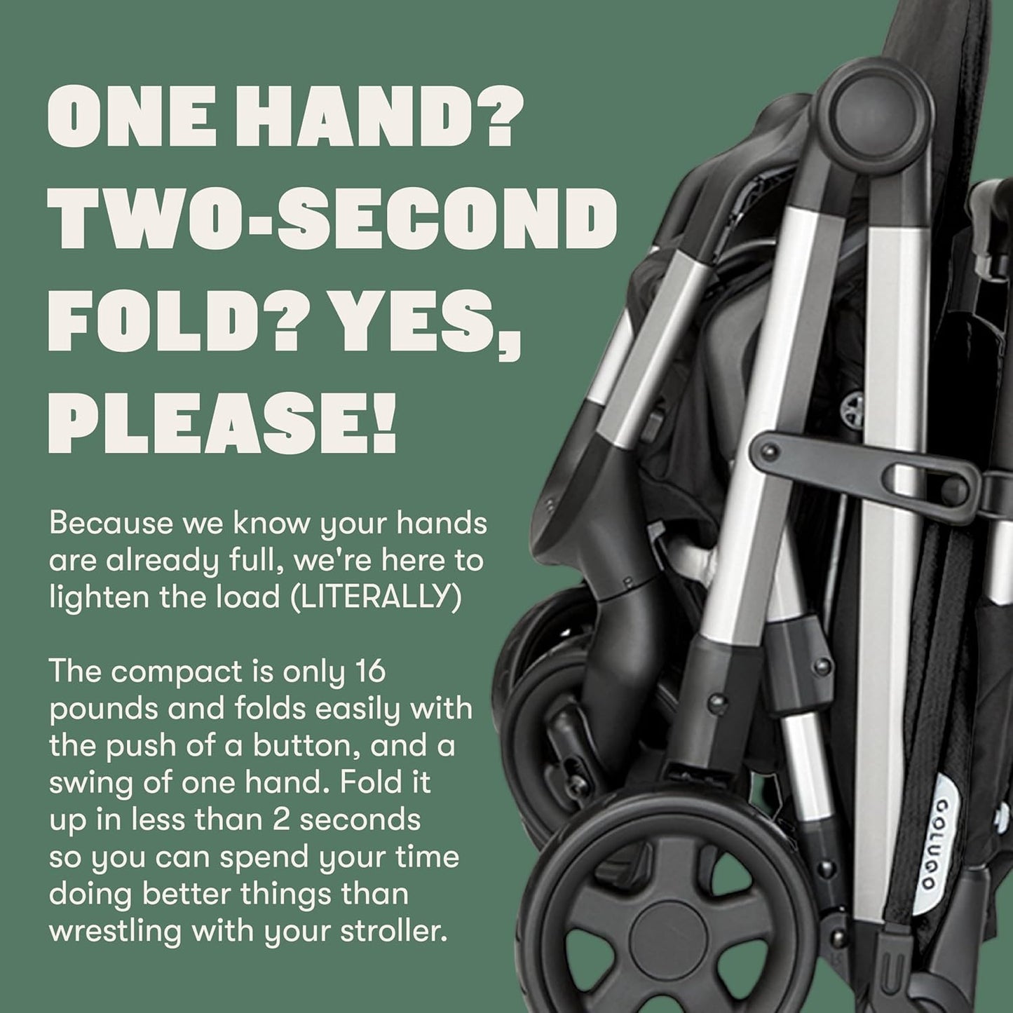 Colugo Navy Stroller - Lightweight, Compact, One Hand Fold, Travel Stroller with Rain Cover, Backpack and Cup Holder, JPMA Certified, UPF 50+ Canopy, 2 Seat Recline Positions, 16 lbs, Toddler