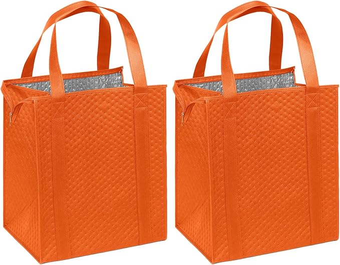 Mediz Hannah Direct Large Capacity Heavy Duty Insulated Smart Shopping Bag - Strong Reusable Grocery Tote 2 Pack