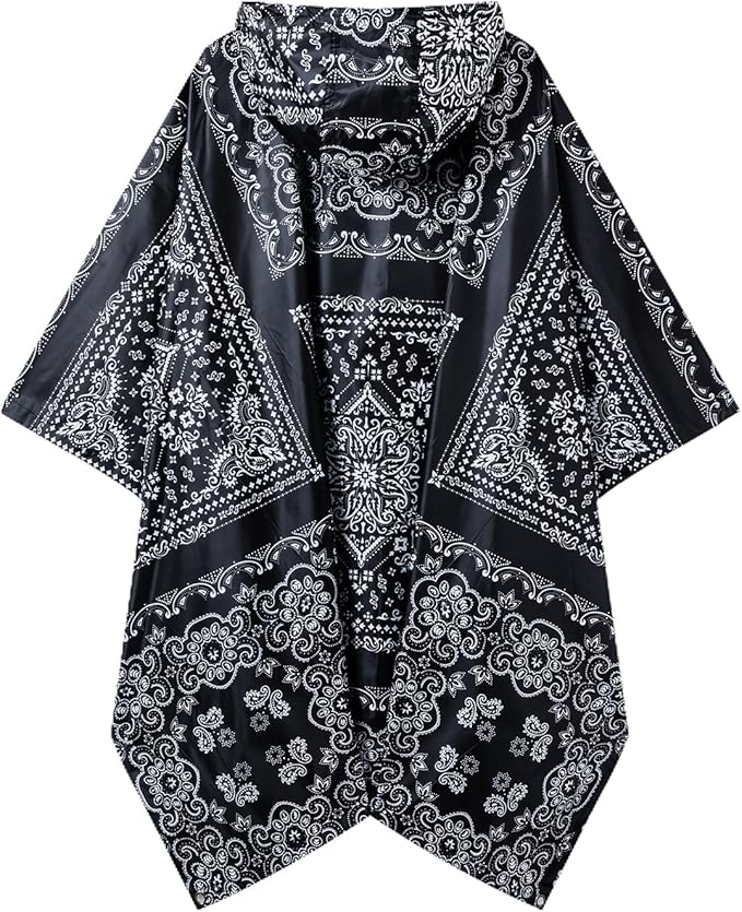 Hooded Rain Poncho for Adults - Waterproof Rain Coat and Lightweight Jacket 3-in-1 Multi-Function with Pockets