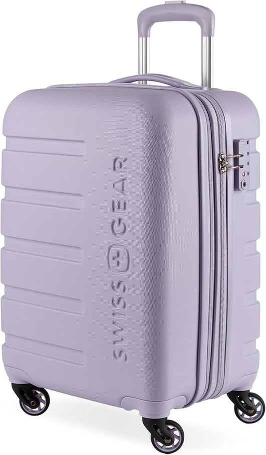 SwissGear 7366 Signature Hardside Expandable Luggage with Spinner Wheels, TSA Lock, Cup-Holder, Evening Haze, Carry-On 19-Inch