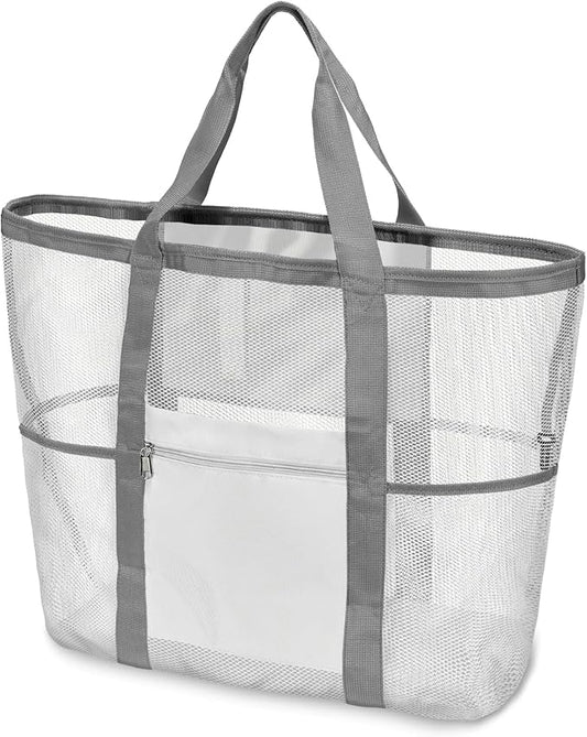 F-color Mesh Beach Bag Family - Large Tote Bag for Cruise Pool Toys Beach Vacation Essentials