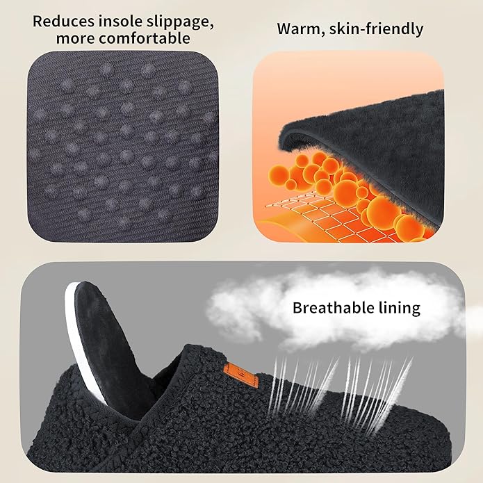 Women's Men's Fuzzy Fur Slippers Casual House Shoes Non Slip Barefoot Slipper Socks Warm Closed Back Indoor Outdoor Shoes