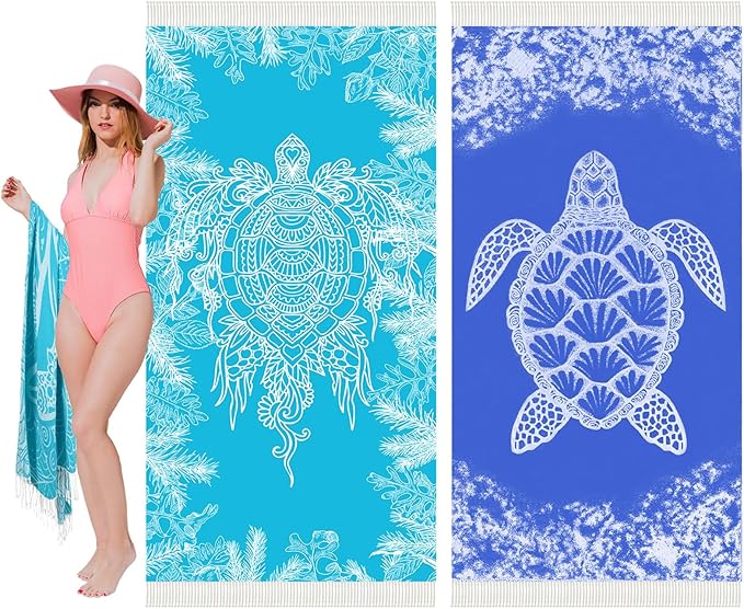 Thin Turkish Beach Towel Lightweight Soft Cotton Extra Large XL Oversized Sand Free Sandproof Absorbent Quick Dry Towels Cloud Bath Pool Travel Compact Essentials Accessories for Adult Gifts