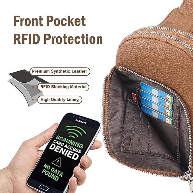 Haytijoe RFID Anti-Theft Sling Bag for Women, Small Crossbody Travel Purse with Locking Zippers, Lightweight Everyday Bag
