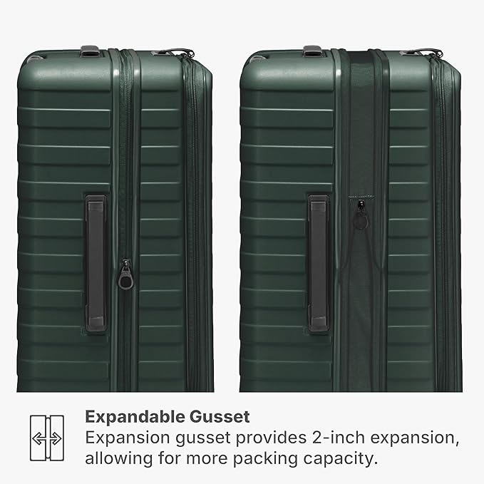 Traveler's Choice Novia Top Opening Expandable Polycarbonate Luggage with Spinner Wheels, Green, 21-Inch Carry-on