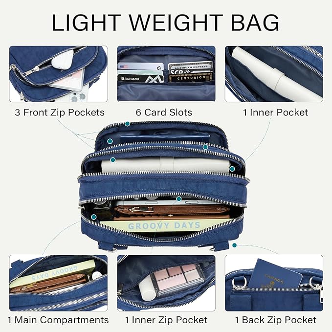 CLUCI Crossbody Bags for Women Travel,Travel Bags for Women,Travel Purses Anti Theft Crossbody,Convertible Belt Bag RFID