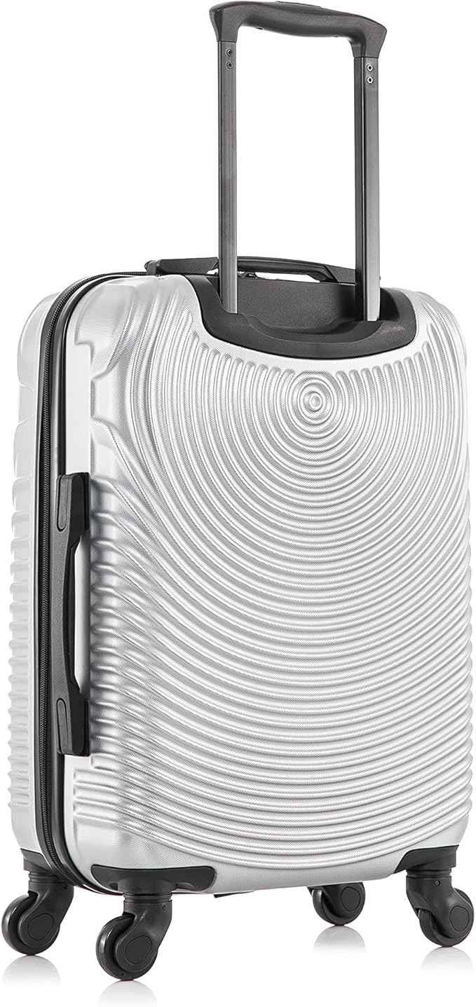 DUKAP INCEPTION Luggage with Spinner Wheels | Durable Lightweight Hardshell Suitcase, Travel Bag with Handle and Trolley, 20-Inch Carry On Small Luggage | Silver
