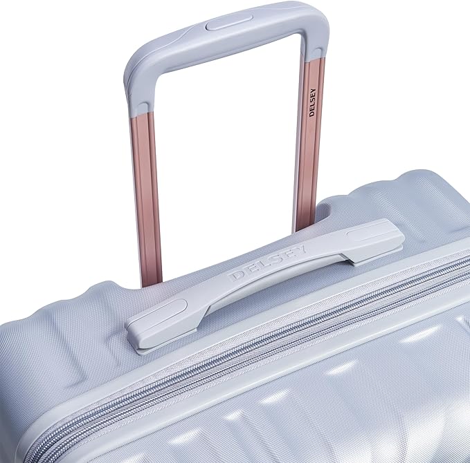 DELSEY PARIS Alexis Durable Luggage, Expandable Lightweight 4-Wheel Spinner, Easy Grip Handles for Smooth Mobility, TSA-Lock Incorporated, Men and Women, Platinum/Rose Gold, Check-In 29-Inch