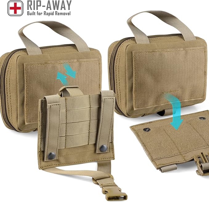 LIVANS Tactical IFAK Pouch, Rip Away Molle First Aid Bag Tear-Away Medical Pouch Emergency EMT Bag for Travel Outdoor Hiking(Pouch Only, First Aid Kits NOT Included)