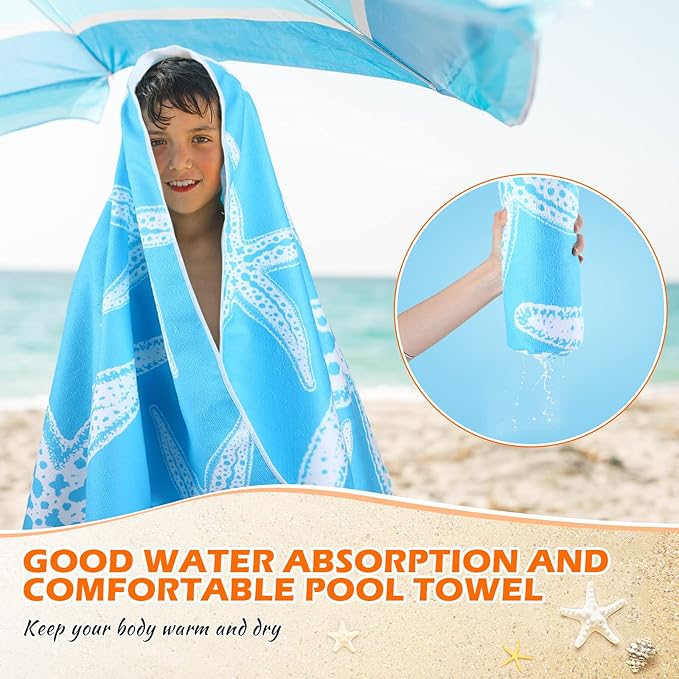 Newwiee 12 Pieces Microfiber Beach Towel Set Quick Dry 59 x 27.5 Inch Lightweight Bulk Colorful Soft Absorbent Pool for Adults Kids Travel Swimming Supplies, Newwiee-Towels-NB54
