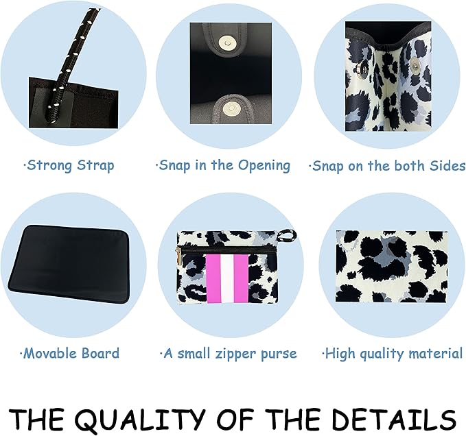 QOGiR Neoprene Multipurpose Beach Bag Tote with Inner Zipper Pocket … … … …