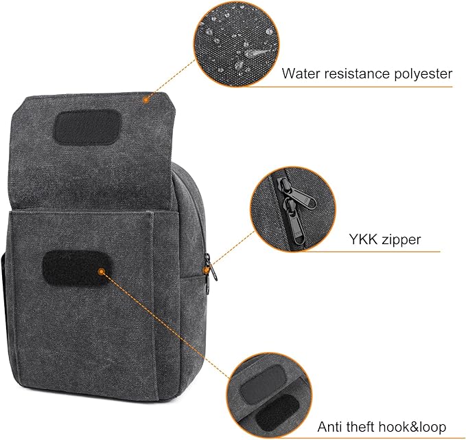 TULLIO Camera Bag Crossboy Printing Camera Sling Chest Bag Backpack for DSLR SLR Mirrorless Camera Waterproof for Photographer Compatible with Nikon Sony