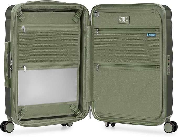 Traveler's Choice Edinburgh II Hardside Spinner Luggage, TSA Lock, Green, 3 Piece Set (21/25/29)