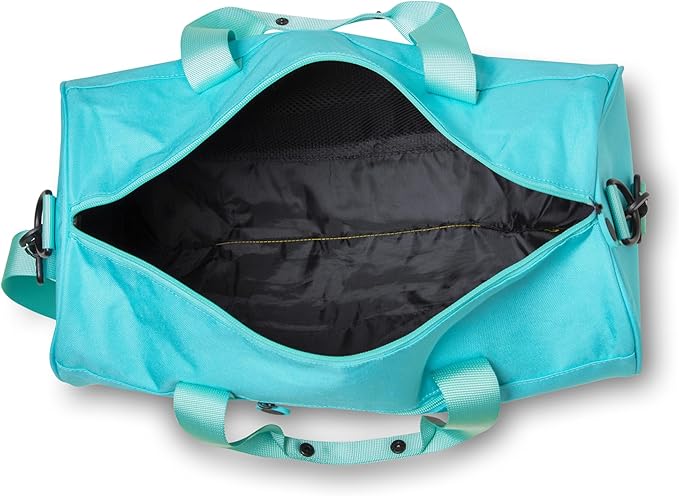 Dance Duffle Bag for Girls Large Size, Lightweight Gymnastic Sports Bag with Chenille Letters, 16.5x9x9 Inch, for Ballet, Cheer, Athletes, Ages 4-10 (Blue)