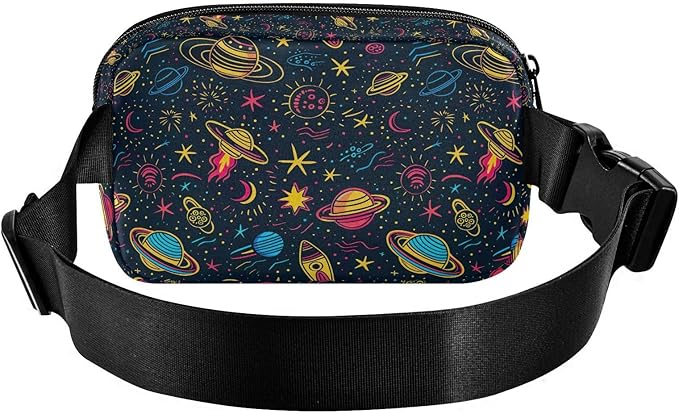 Cute Space Planet Fanny Pack for Women Men Water Resistant Fashion Waist Packs with Adjustable Strap Belt Bag for Travel Workout Jogging Hiking 21220128