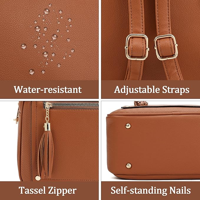 Montana West Mini Backpack Purse for Women Anti Theft Backpacks with Secured Zipper and Tassel MWC-1041BR