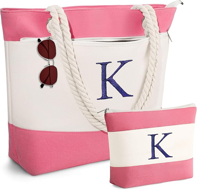 YOOLIFE Beach Bags for Women - Travel Canvas Beach Tote, Pool Waterproof Bag, Travel Essentials, Gifts for Women Birthday