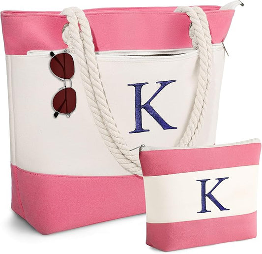 YOOLIFE Beach Bags for Women - Travel Canvas Beach Tote, Pool Waterproof Bag, Travel Essentials, Gifts for Women Birthday