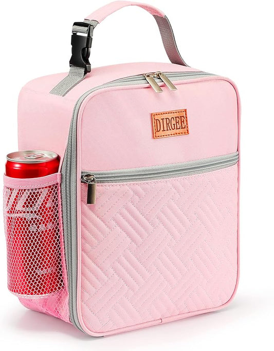 Lunch Bag for Women Insulated Lunch Bag For Men Adults Small Lunch Bag for Office Work - Leakproof Freezable Cooler Bag Reusable Portable Lunch Box (Pink)