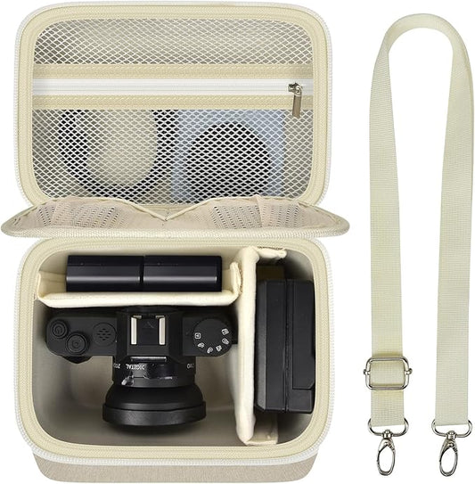 ANKHOH Vlogging Camera Case for Duluvulu/for Zostuic/for YIGLLO/for Gavonde/for Canon/for Kodak Pixpro Digital 4K 5K Camera Carrying Travel Bag for SD Cards, Accessories(Box Only)(White)